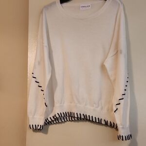 NWOT First Love White Sweater with Black Accents XL/1X